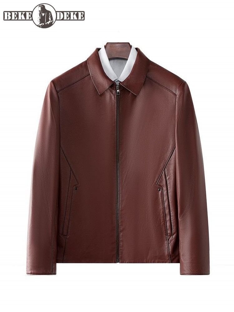 Leather Work Jacket Mens - Herren Business Casual Work Rindsleder Echt