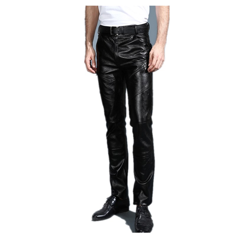Leather Work Pants - Jugend Herren Echtlederhose mit Fleece verdickter