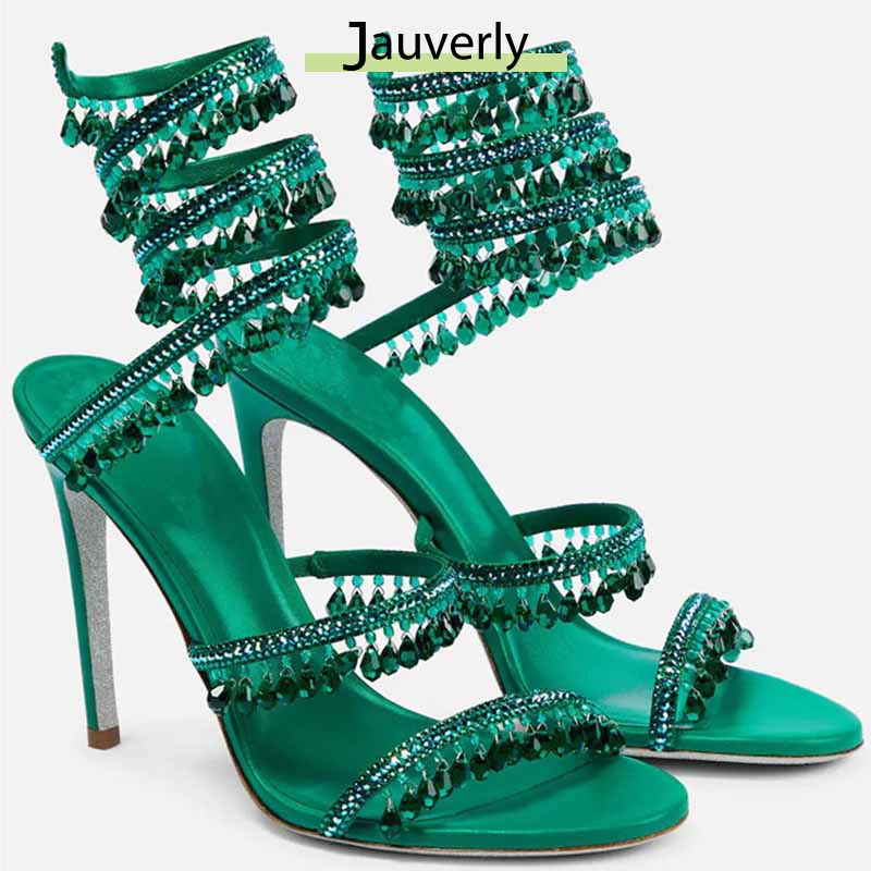 Leather Work Heels - 2026 Damen High Heels Neue Strass-Sandalen