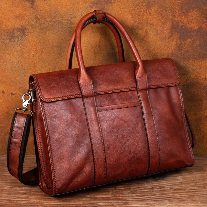 Leather Work Handbag - Handtasche aus pflanzlich gegerbtem Leder, Umhängetasche