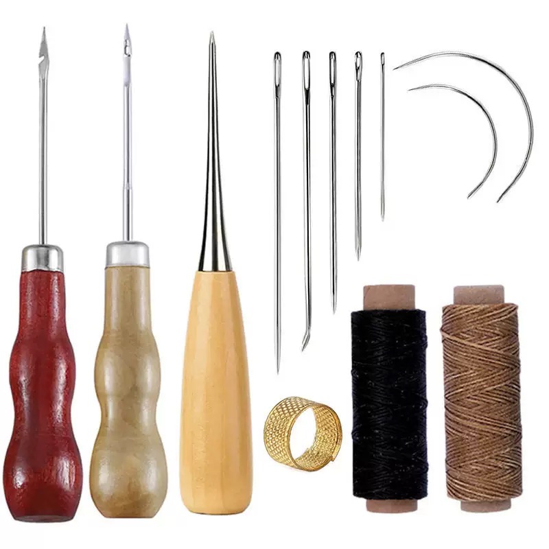 Leatherwork Tool Kit - 13-teiliges Leder-Nähset für Handtaschen, Schuhe, handgefertigtes