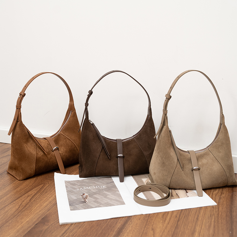 Leather Work Handbags For Women - Damen-Handtasche aus Wildleder im Designer-Stil, modische