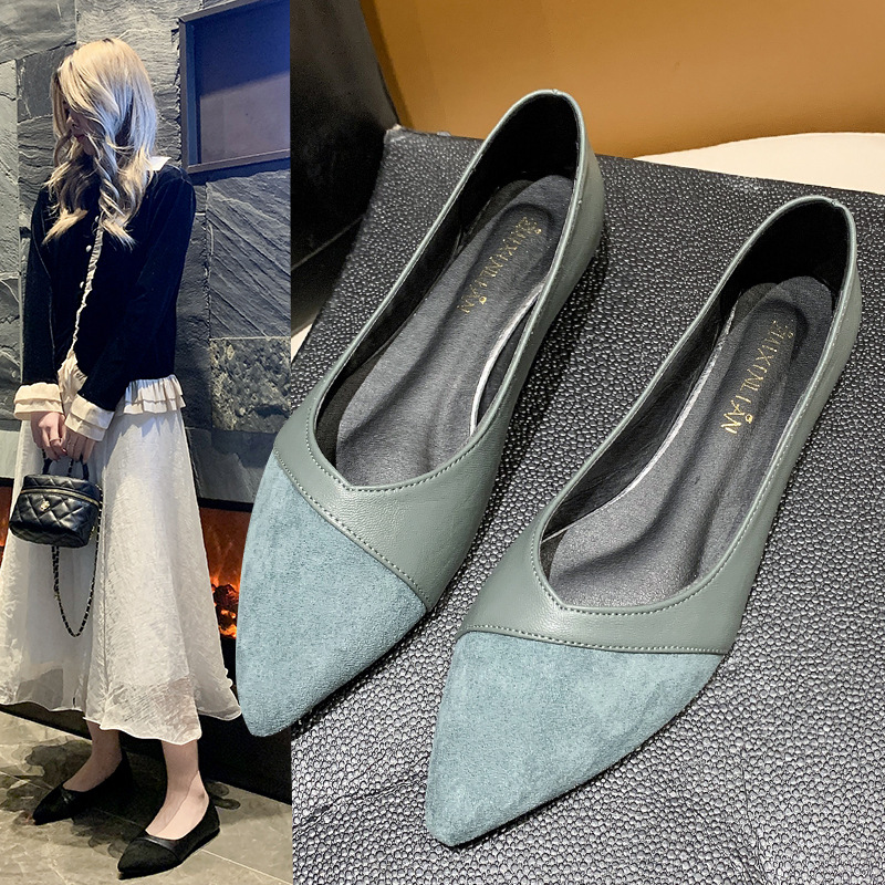 Leather Work Heels - Flache schwarze Lederschuhe für Damen. Vielseitige