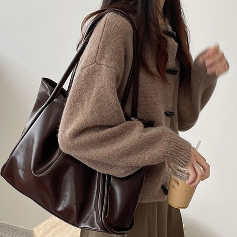 Leather Work Handbag - 2026 Damen Neue Vintage Schultertaschen, Große