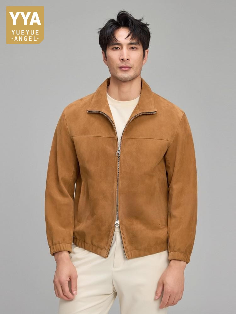 Leather Work Jacket Mens - Luxus Herren Weiche Natürliche Wildleder Leder