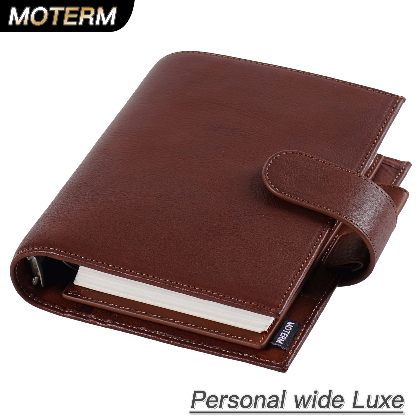 Leather Work Notebook - Moterm Vollnarbenleder, pflanzlich gegerbt, persönlich, breite
