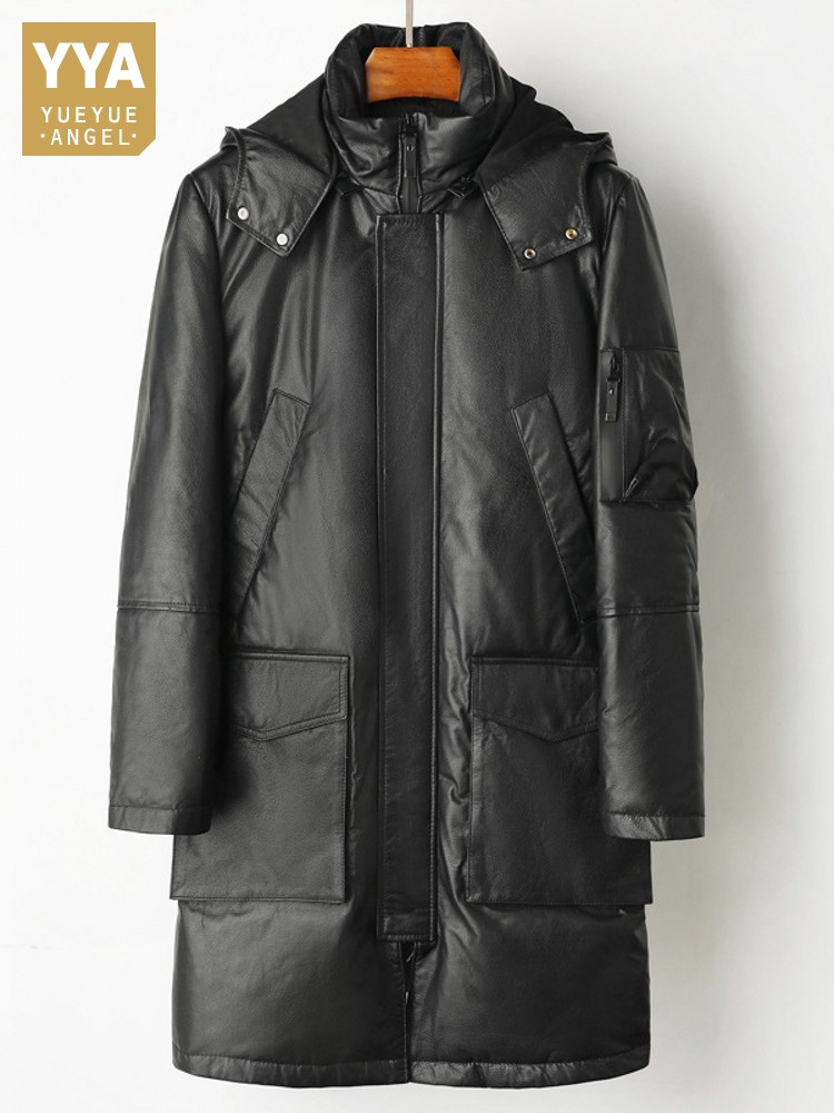 Leather Work Jacket Mens - Winter Männer Warme Rindsleder Echtes Leder