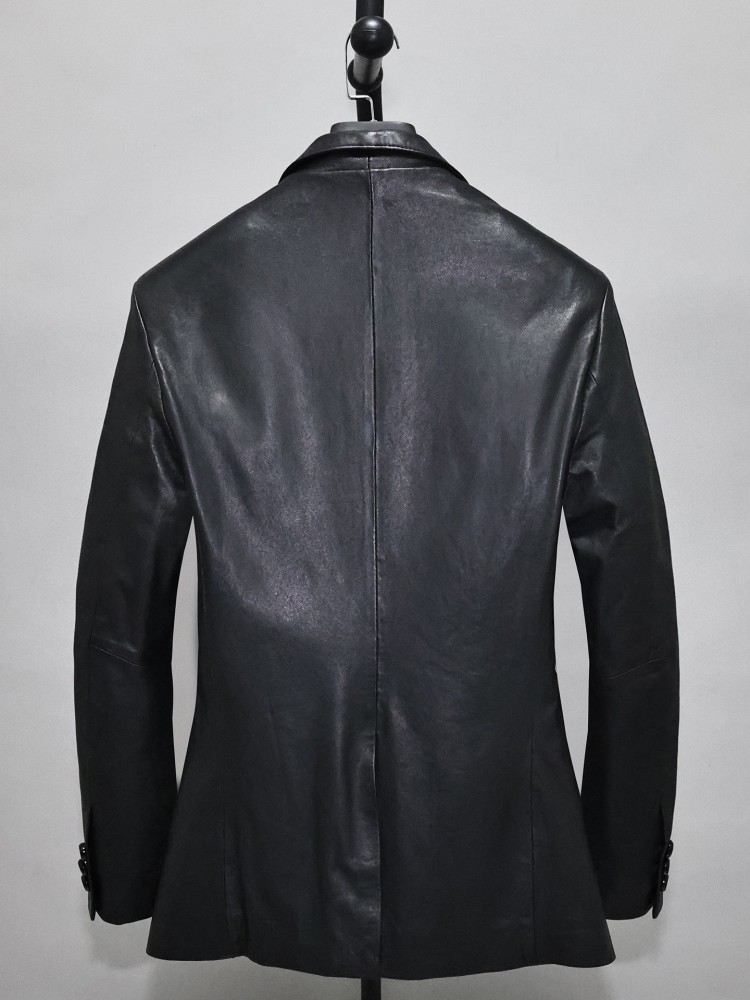 Schmal Geschnittener Einfarbig – Leather Work Jacket Mens Bewertung und Preis
