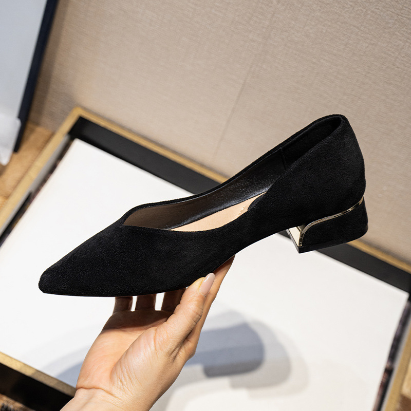 Damen Spitze Schuhe mit Blocka – Leather Work Heels Bewertung und Preis