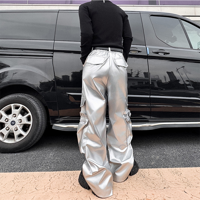 Silber Leder Hose Männer Stree – Leather Work Pants Bewertung und Preis