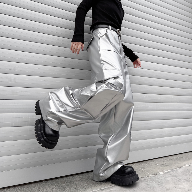Silber Leder Hose Männer Stree – Leather Work Pants Bewertung und Preis