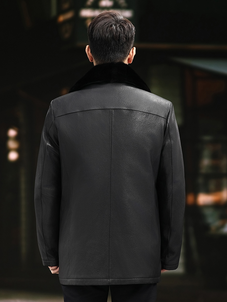 Luxus Männer Winter Echt Nerz  – Leather Work Jacket Mens Bewertung und Preis