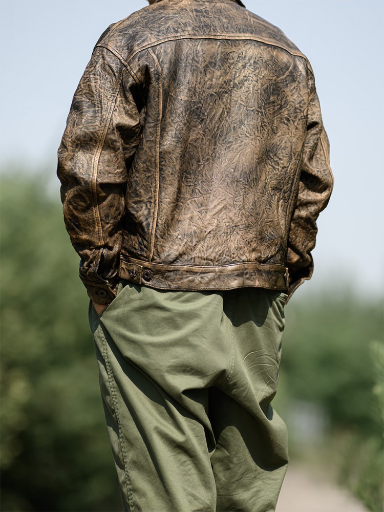 Vintage Faltige Echte Schaffel – Leather Work Jacket Mens Bewertung und Preis