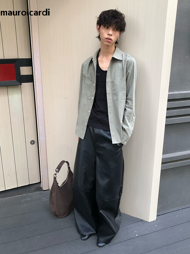 Mauroicardi Frühling Herbst Co – Leather Work Pants Bewertung und Preis