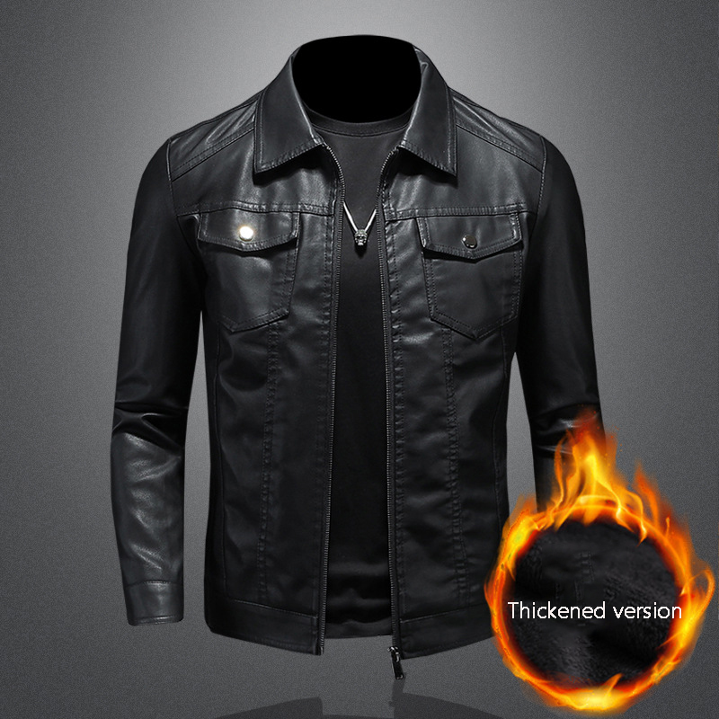 Herren-Lederjacke mit Revers,  – Leather Work Jacket Mens Bewertung und Preis