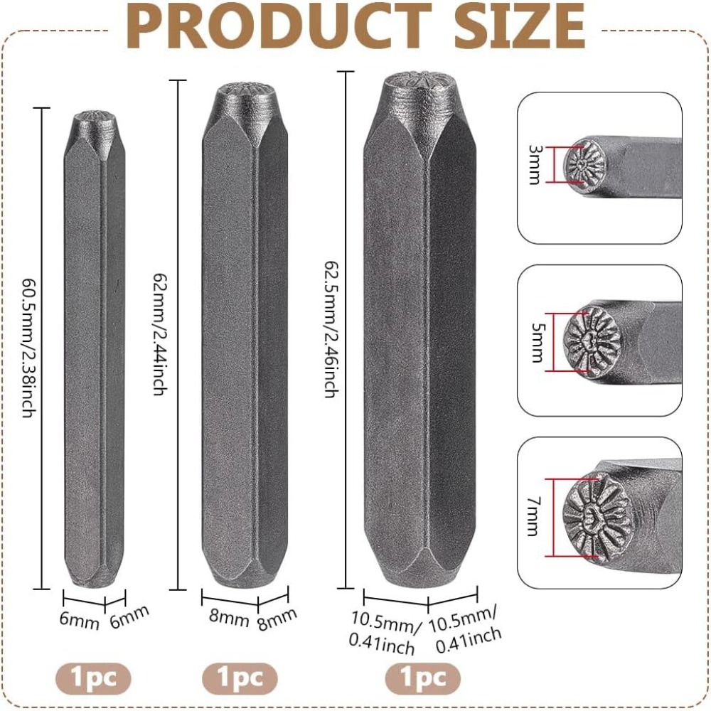 3-teiliges Metall-Stempelset m – Leatherwork Jewelry Bewertung und Preis