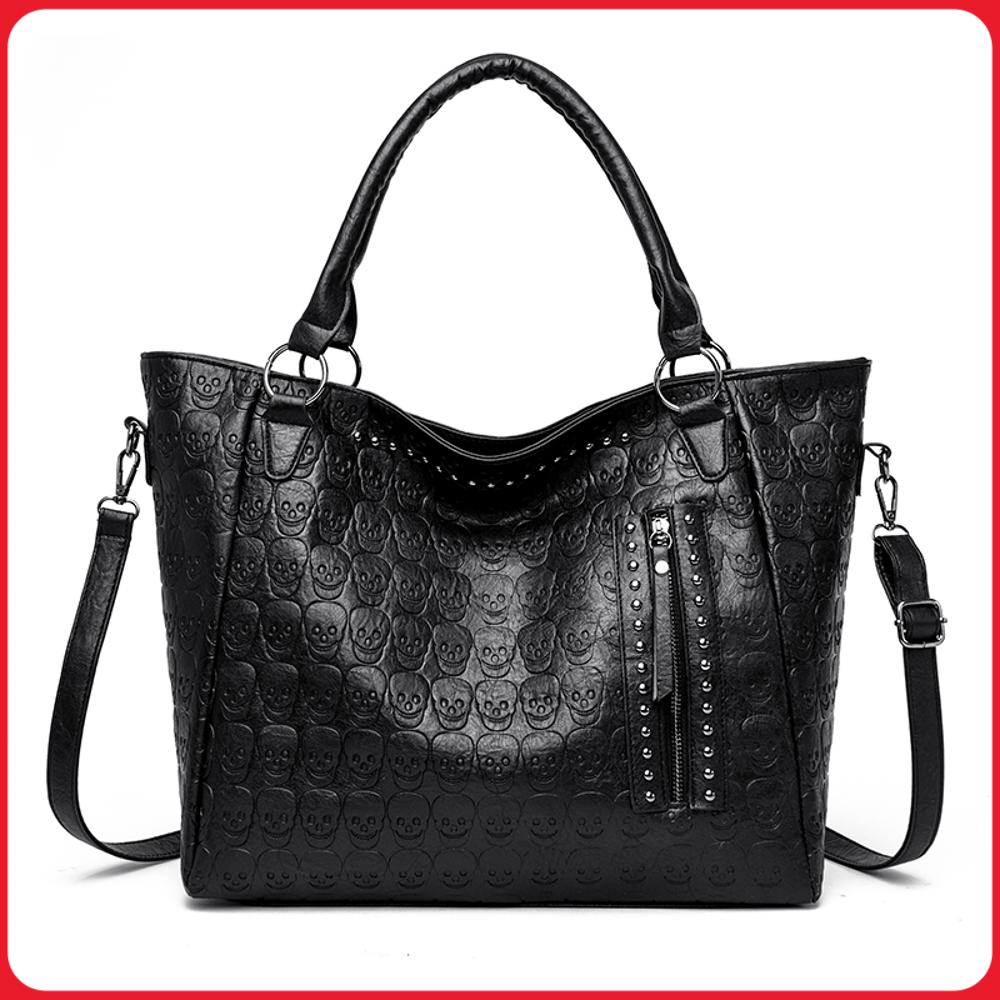 Punk-Totenkopf-Umhängetasche a – Leather Work Handbag Bewertung und Preis