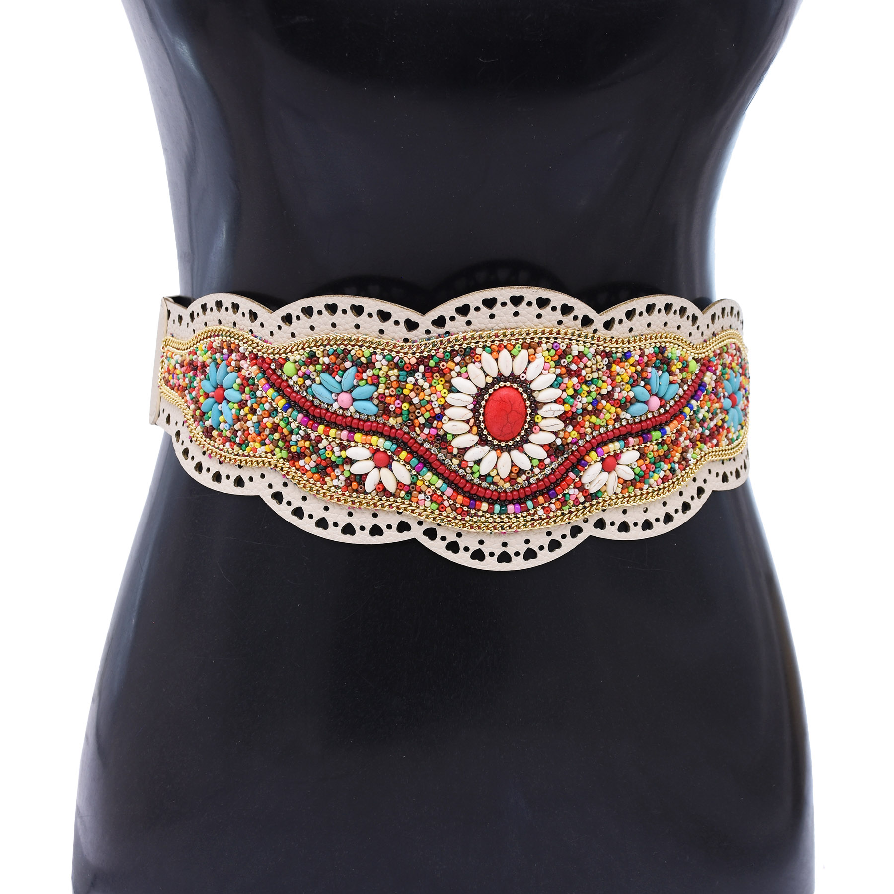 Bunte Reisperlen-Taillengürtel – Leatherwork Jewelry Bewertung und Preis