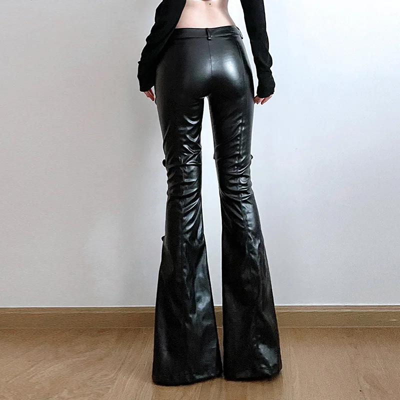 Schlaghose aus PU-Leder für Da – Leather Work Pants Bewertung und Preis