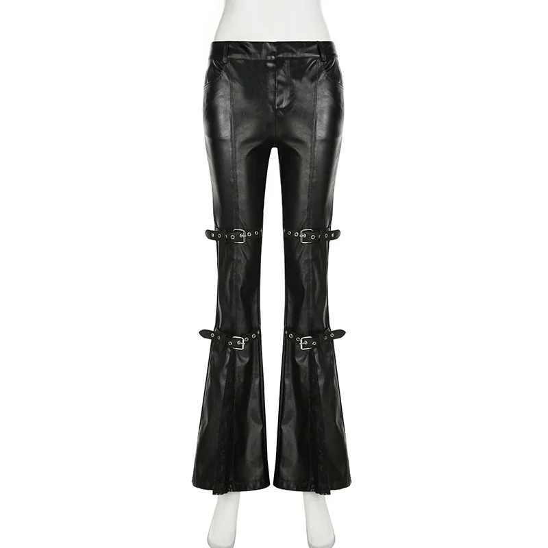 Schlaghose aus PU-Leder für Da – Leather Work Pants Bewertung und Preis